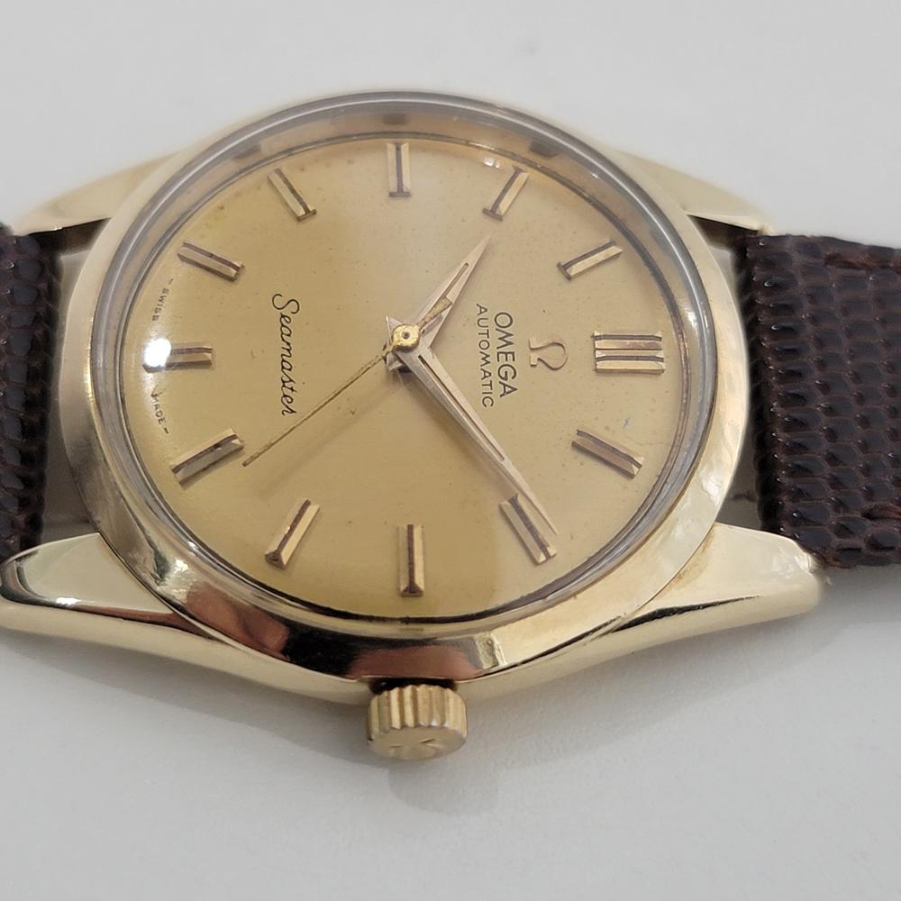 Mens Omega Seamaster Ref 2975 35mm 14k Gold 1950s Automatic Swiss Vintage RA406 For Sale 1