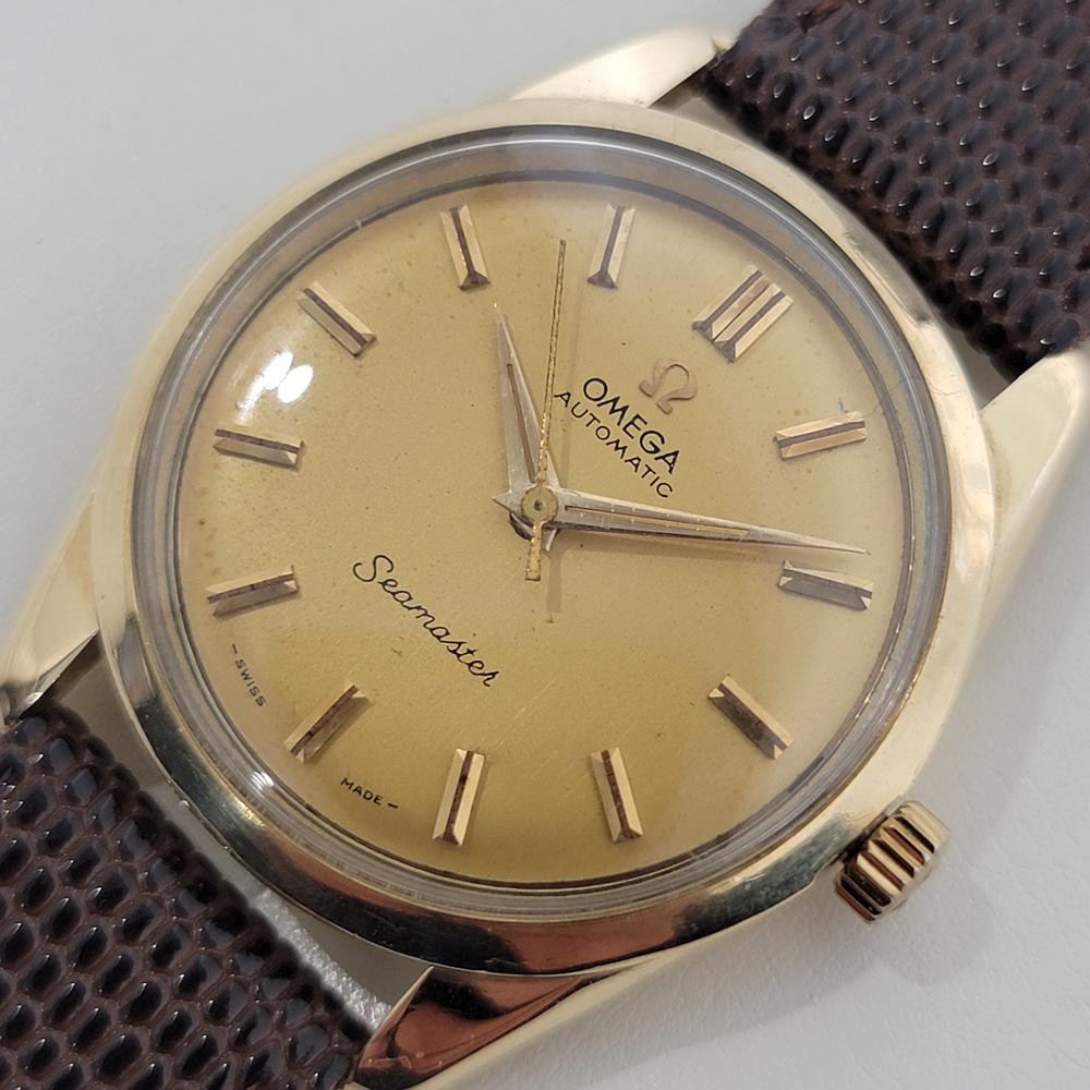  Mens Omega Seamaster Ref 2975 35mm 18k Gold Automatic 1950s Swiss Vintage RA406 Pour hommes 
