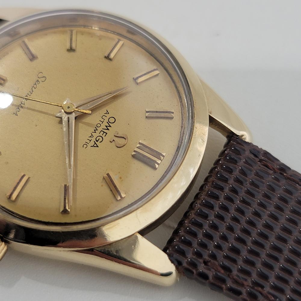 Mens Omega Seamaster Ref 2975 35mm 18k Gold Automatic 1950s Swiss Vintage RA406 2