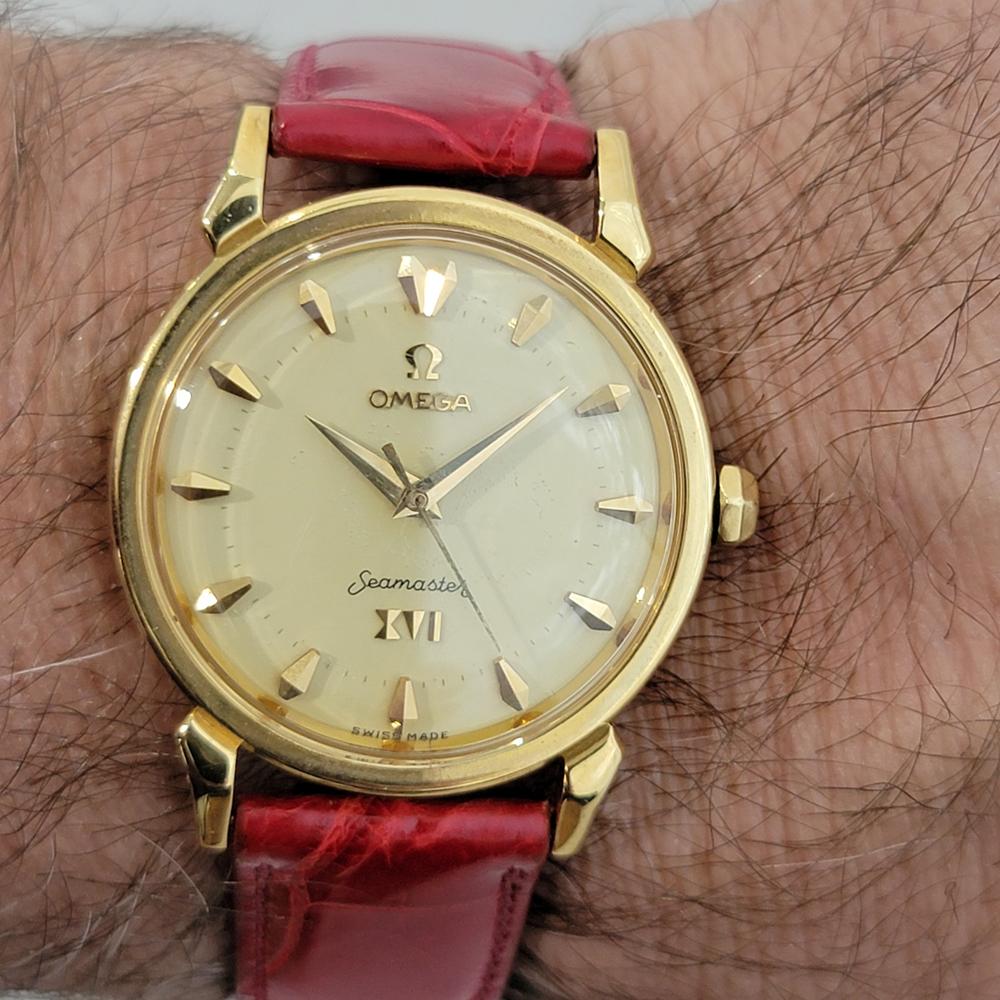 Mens Omega Seamaster XVI Olympic 18k Gold Automatic 1950s w Box JM1 5