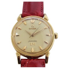 Used Mens Omega Seamaster XVI Olympic 18k Gold Automatic 1950s w Box JM1