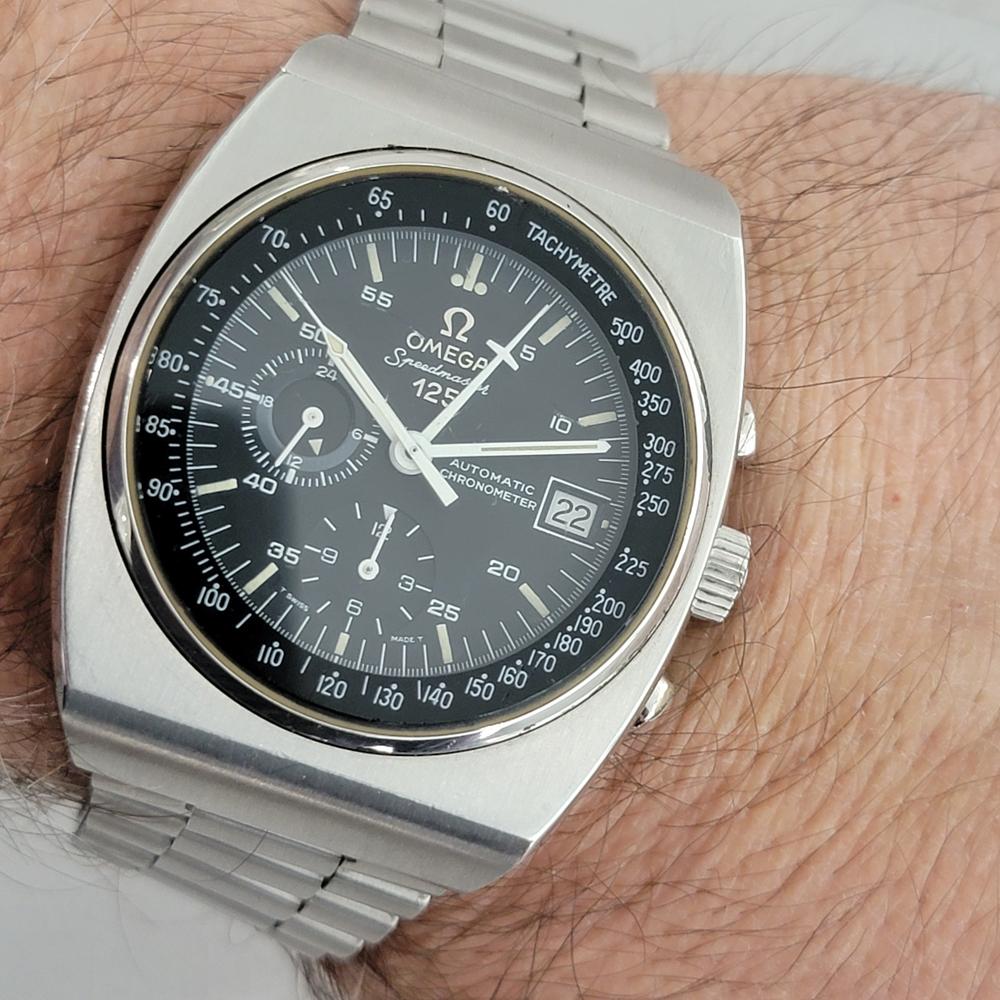 Mens Omega Speedmaster 125 Automatic Chronograph 1970s All Original JM3 For Sale 9