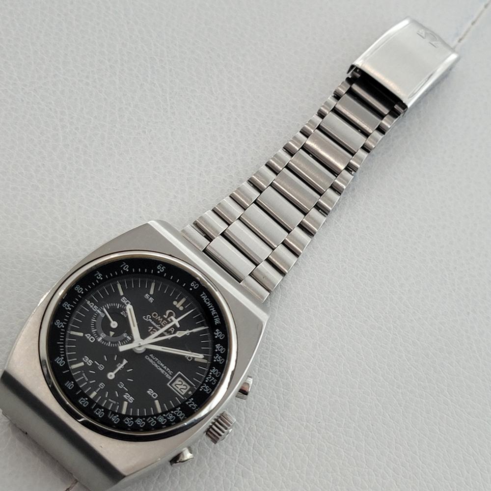 Mens Omega Speedmaster 125 Automatic Chronograph 378 0801 1970s All Original JM3 In Excellent Condition For Sale In Beverly Hills, CA