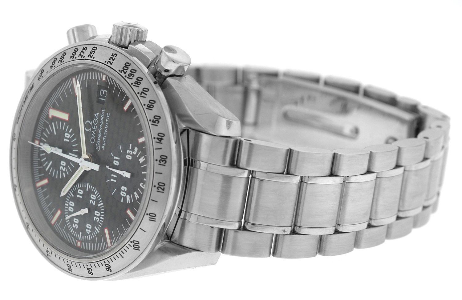 Men's Omega Speedmaster Racing Michael Schumacher Steel Automatic Watch In Excellent Condition For Sale In New York, NY