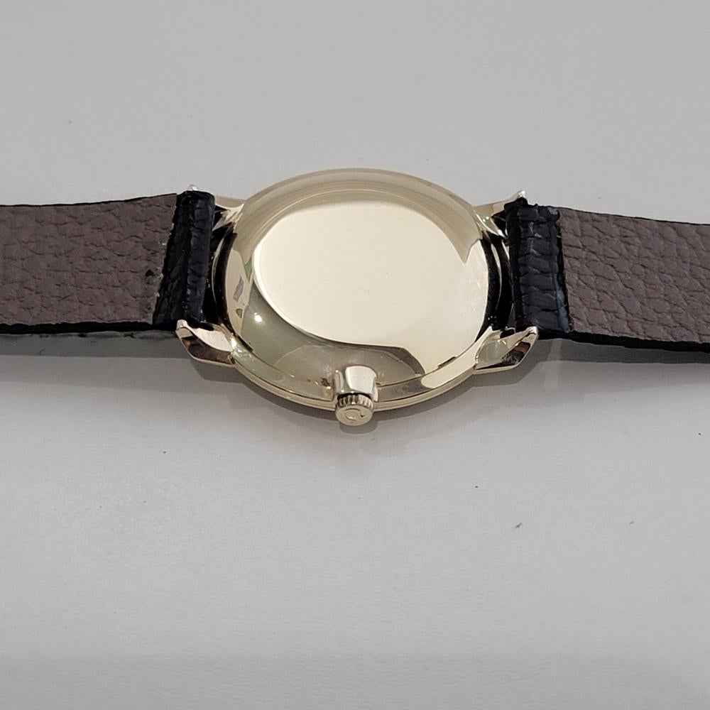 Omega collection américaine P6587 or 14 carats à remontage manuel des années 1960, vintage suisse RA468 en vente 5
