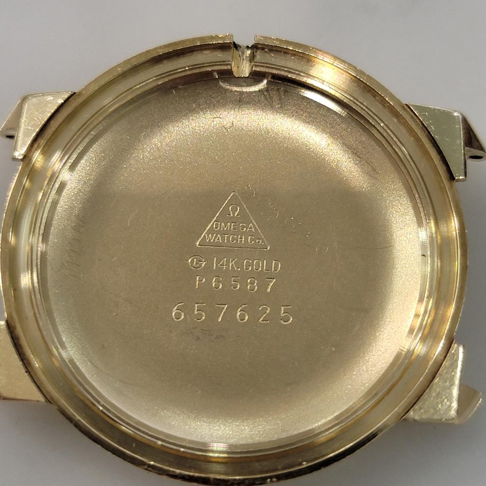 Omega collection américaine P6587 or 14 carats à remontage manuel des années 1960, vintage suisse RA468 en vente 7