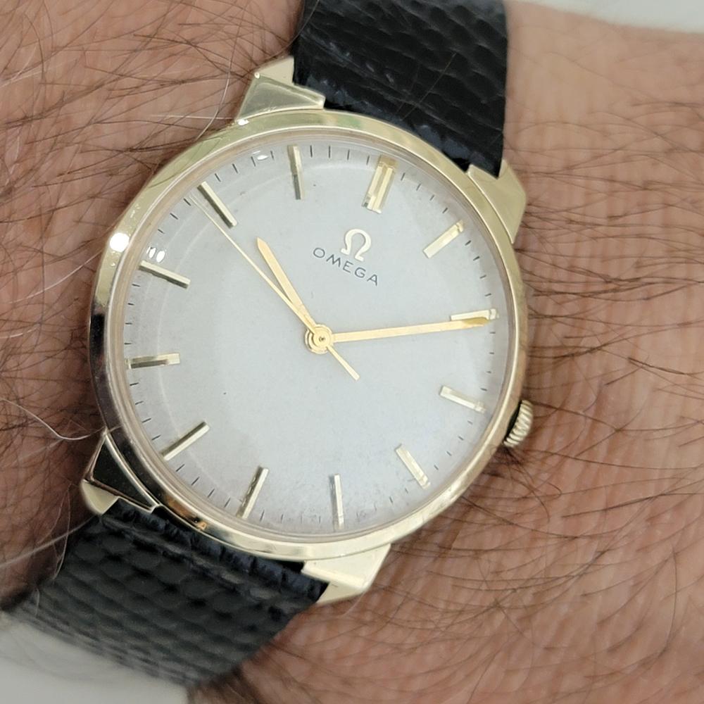 Omega collection américaine P6587 or 14 carats à remontage manuel des années 1960, vintage suisse RA468 en vente 9