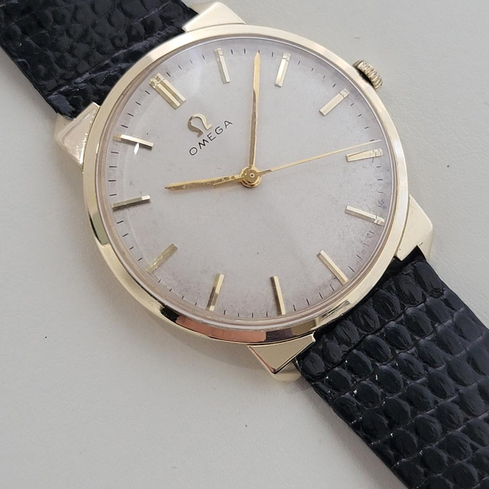 Rétro Omega collection américaine P6587 or 14 carats à remontage manuel des années 1960, vintage suisse RA468 en vente