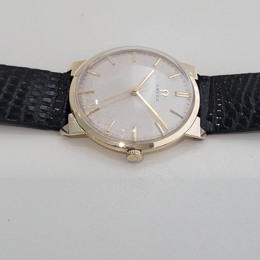 Omega collection américaine P6587 or 14 carats à remontage manuel des années 1960, vintage suisse RA468 Pour hommes en vente
