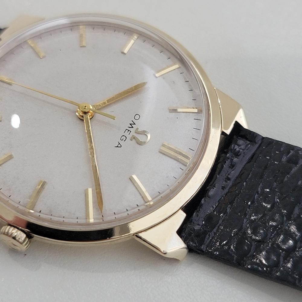 Omega collection américaine P6587 or 14 carats à remontage manuel des années 1960, vintage suisse RA468 en vente 1