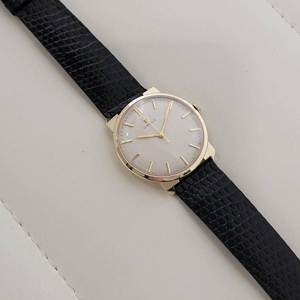 Omega collection américaine P6587 or 14 carats à remontage manuel des années 1960, vintage suisse RA468 en vente 2