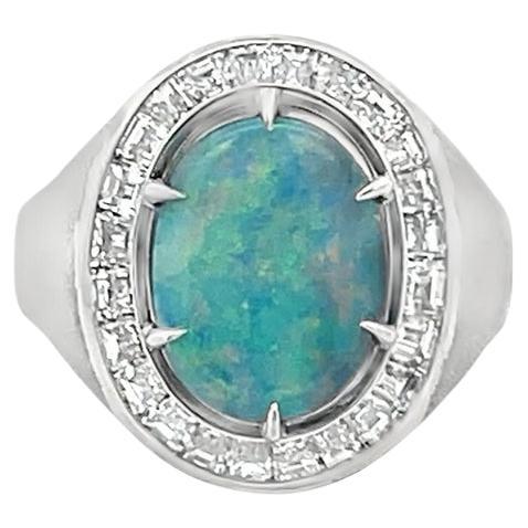 Men's Opal & Diamond Ring