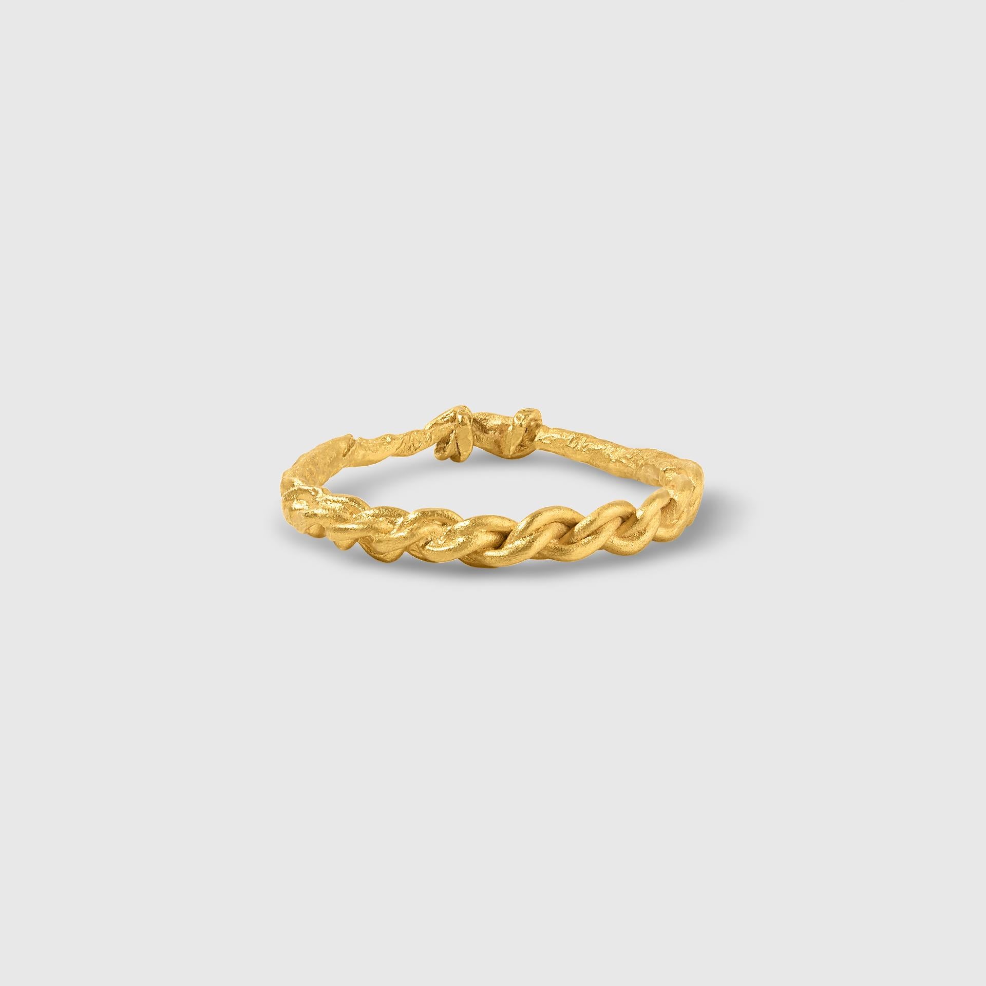 Herren- oder Damen-Seilring aus massivem 24-karätigem Gold (Zeitgenössisch) im Angebot