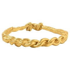 Anneau de corde pour homme ou femme en or massif 24 carats