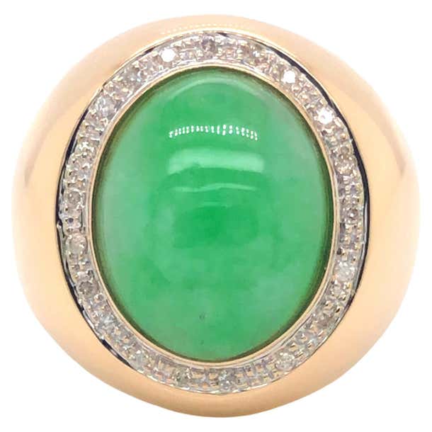 HUKQBUNX Turtle Jade Ring - 925 Sterling Silver, Created Zircon, Diamond Halo, Size 5-11