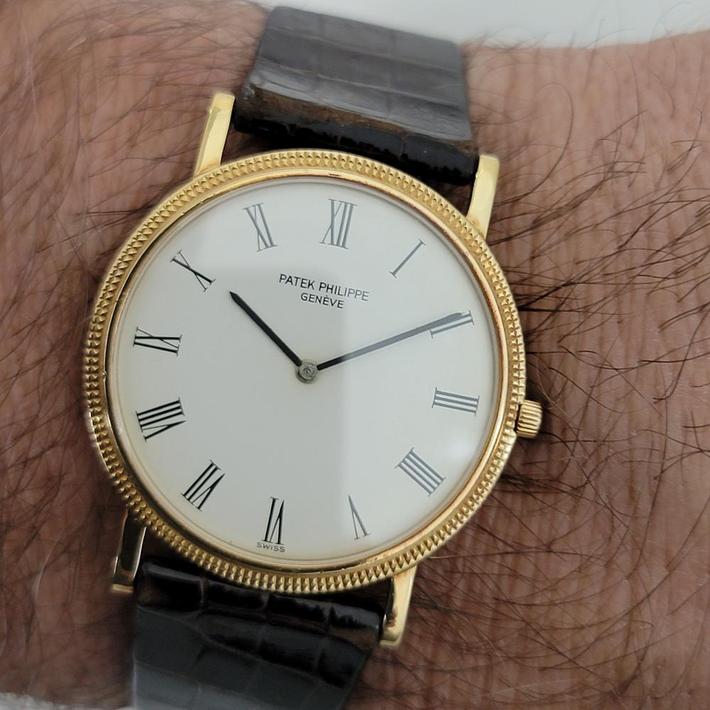 Mens Patek Philippe Calatrava 3520 18k Gold Hand Wind 1970s Vintage