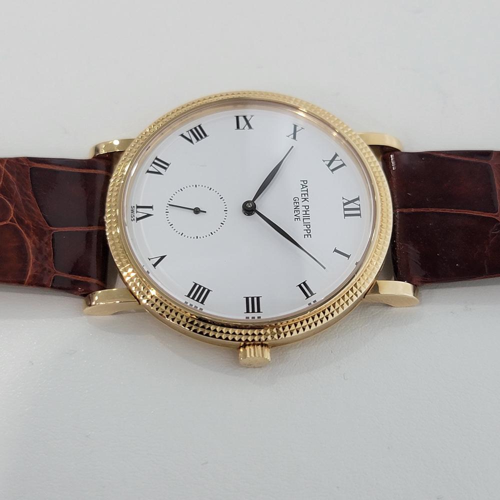 Mens Patek Philippe Calatrava 3919 18k Gold Hand-Wind 1980s Swiss RJC163 In Excellent Condition In Beverly Hills, CA