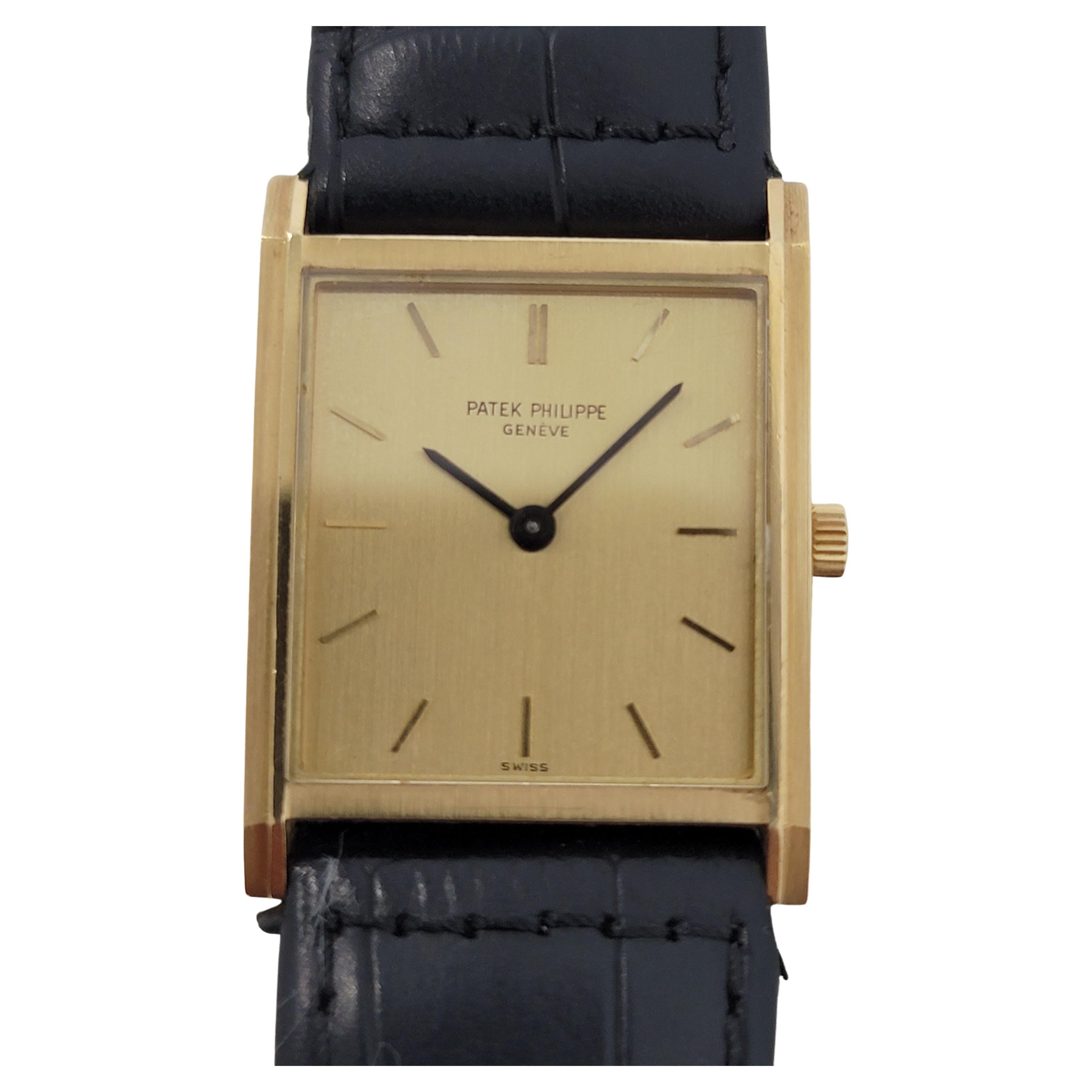 Mens Patek Philippe Geneve 3519 18k Gold Hand Wind with Paper 1970s RA370