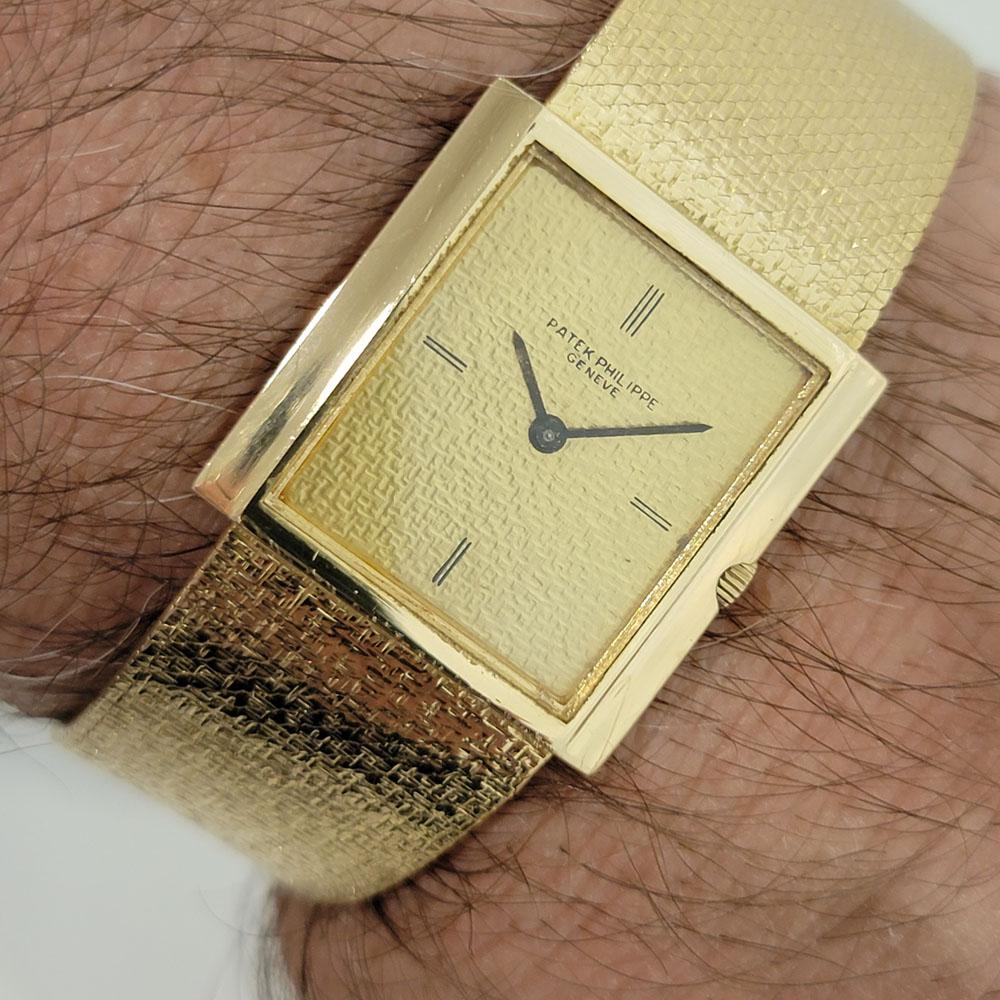 Mens Patek Philippe Gondolo 3491/3 18k Gold Hand Wind W Box 1960s RA344 6