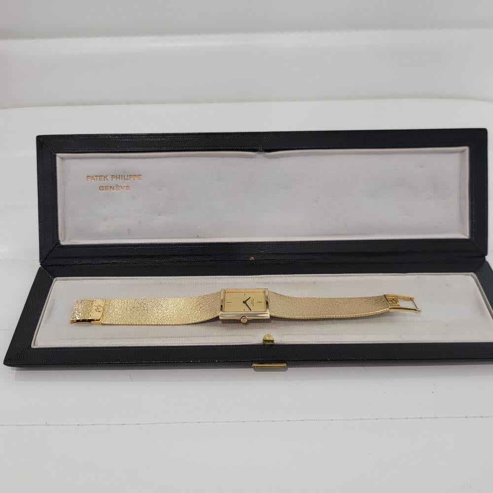 Mens Patek Philippe Gondolo 3491/3 18k Gold Hand Wind W Box 1960s RA344 7