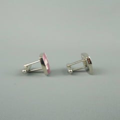Paul Smith Men's Silver Tone Metal Purple Enamel Disco Balls Cuff Links