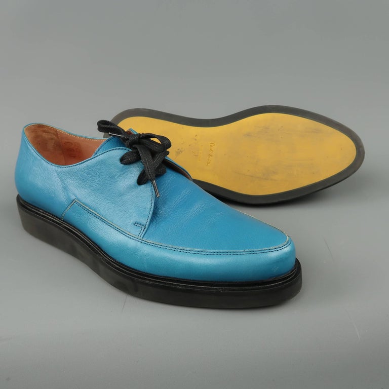 Men�s PAUL SMITH Size 8 Turquoise Leather Pointed Rubber