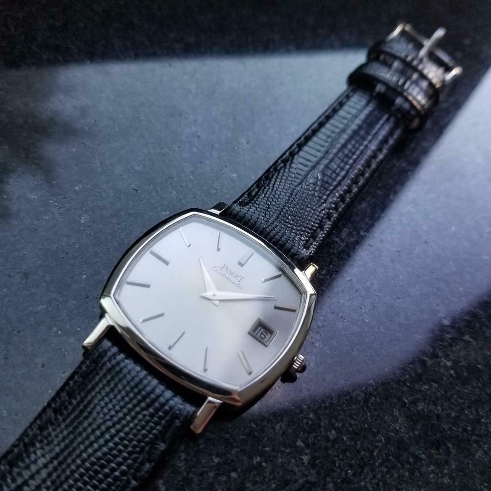 Men's Piaget 18k Gold Automatic with Date Dress Watch, circa 1970s Swiss LV866 In Excellent Condition In Beverly Hills, CA