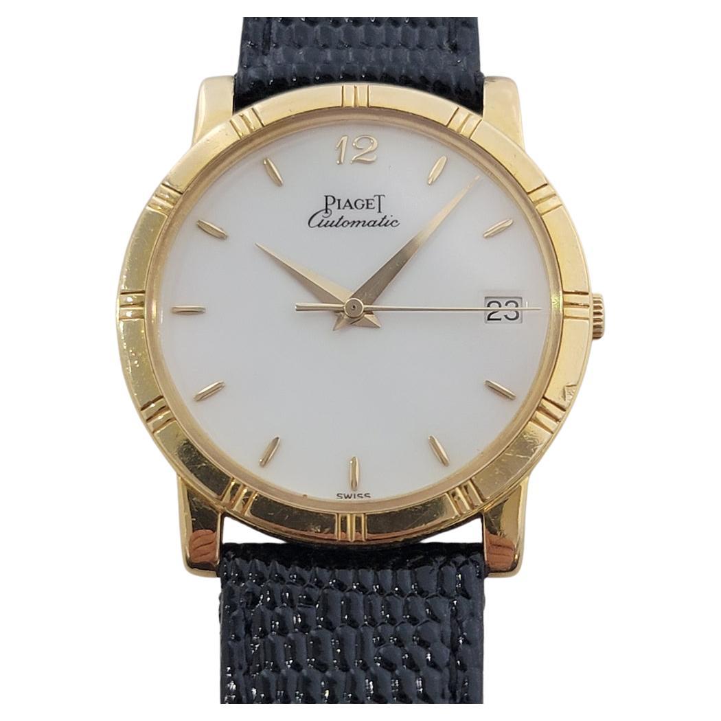 Piaget Uomo Ref 15923 Dancer 18k Solid Gold Date Automatic 1990s Swiss RA527
