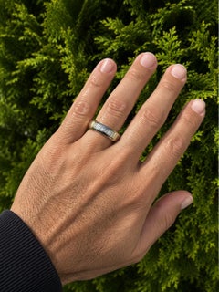 Men's Platinum 14k Yellow Gold 0.62ctw Channel Set Diamond Heavy Band Ring
