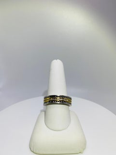 Men's Diamond Platinum and Yellow Gold Ball Bearing Band