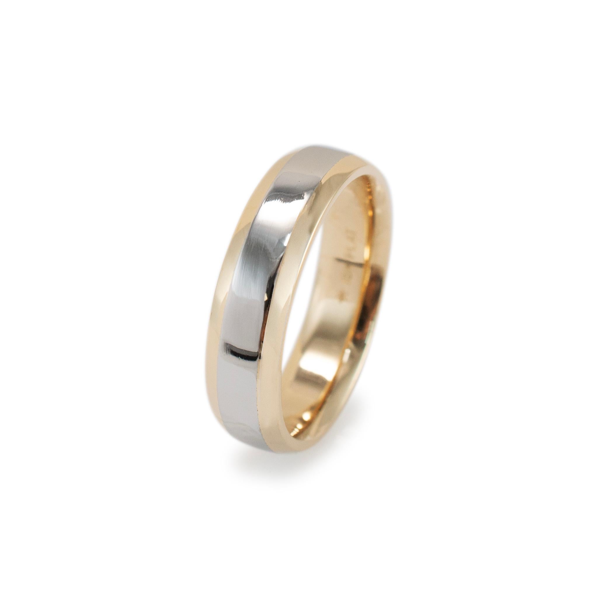 Ehering aus Platin und 18 Karat Gelbgold für Männer im Zustand „Hervorragend“ im Angebot in Houston, TX
