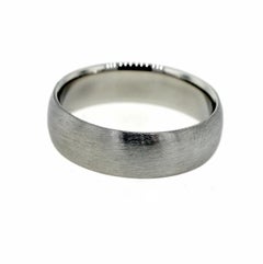 Men's Platinum Wedding Band with Brushed Finish