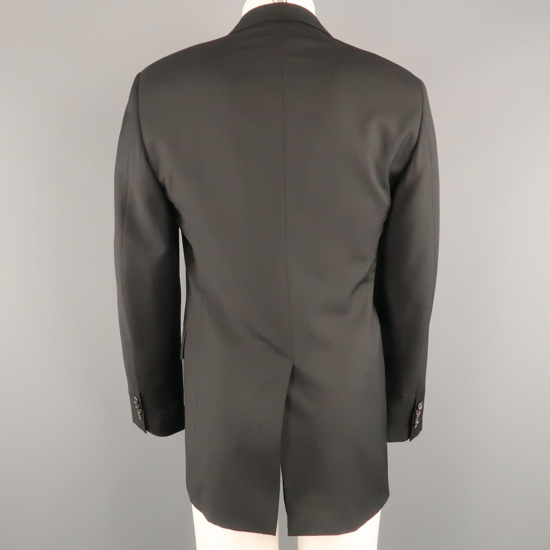 Men's PRADA 38 Black Wool / Mohair Three Button Sport Coat 1