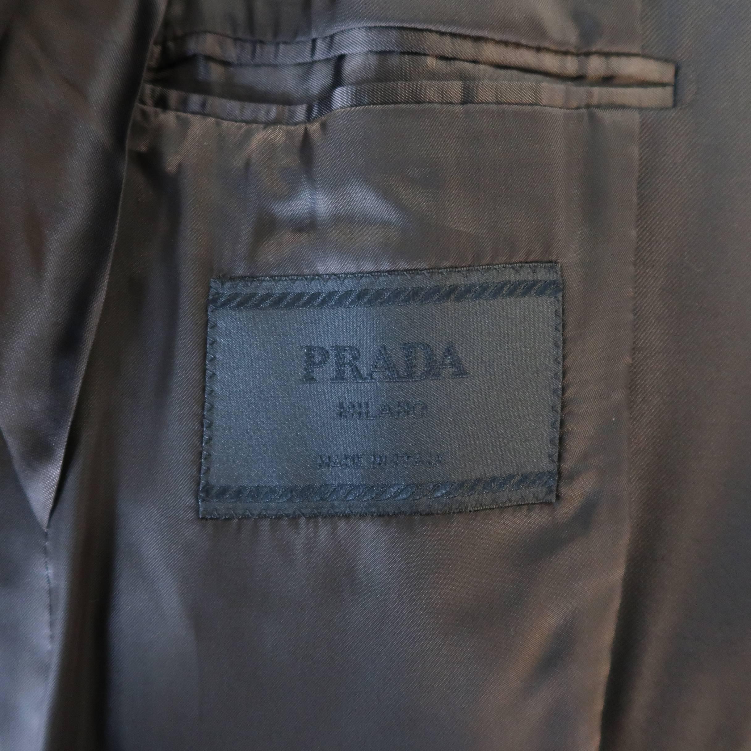 Men's PRADA 38 Regular 31x32 Brown Wool Notch Lapel Two Button Suit 2