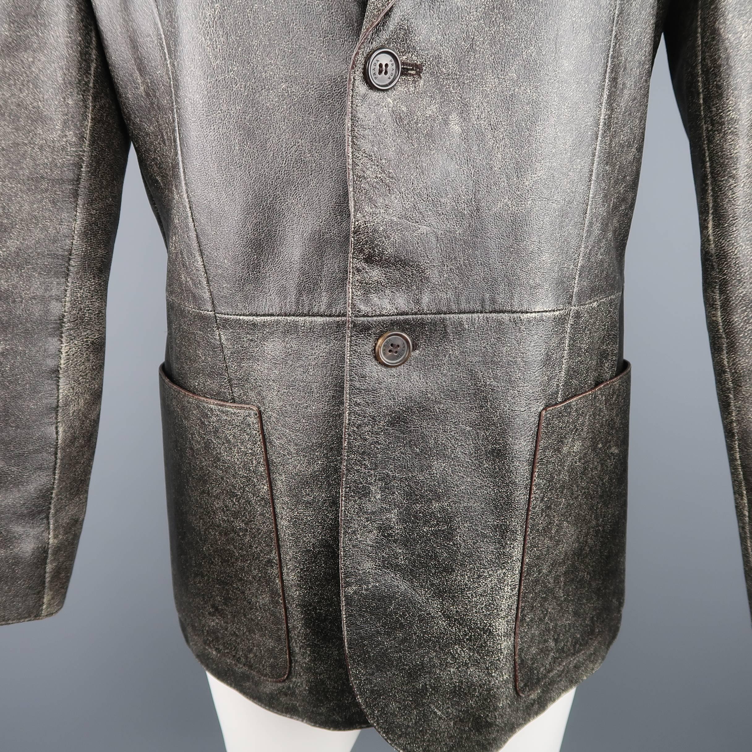 prada distressed leather jacket