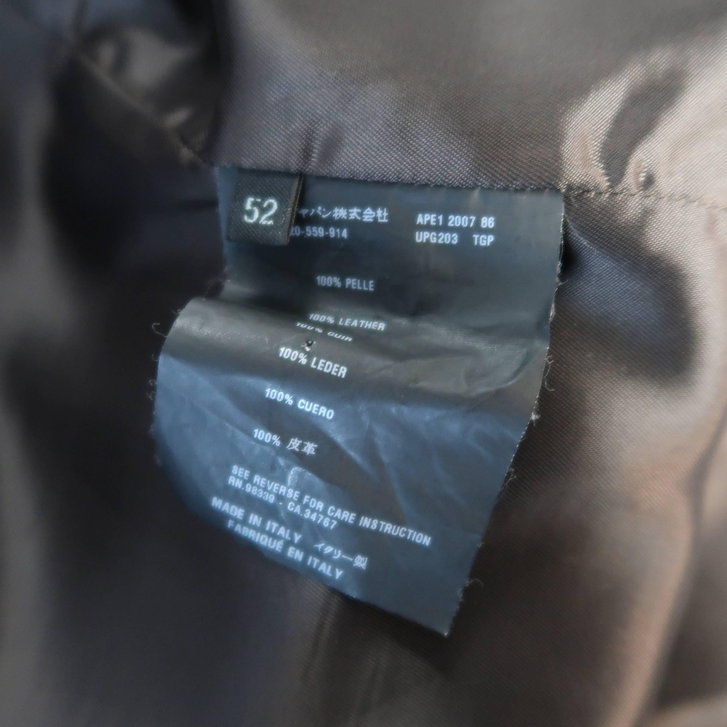 Men's PRADA 42 Brown Leather Notch Lapel Sport Coat Jacket 5