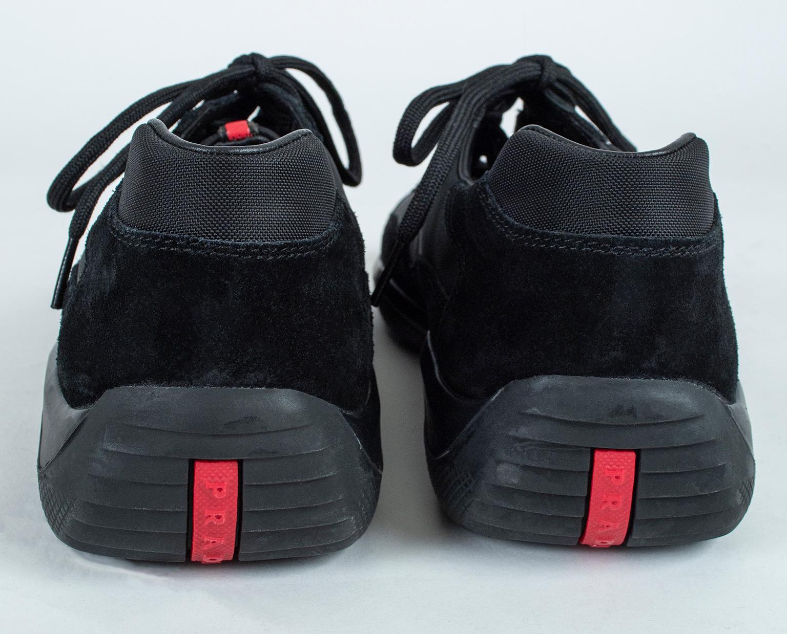  Baskets basses Prada America's Cup en daim pour hommes:: 21e siècle Pour hommes 