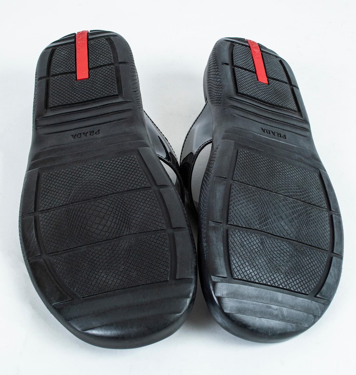 Men’s Prada Black Patent Leather Flip Flop Thong Sandals - 21st Century, US 11 3
