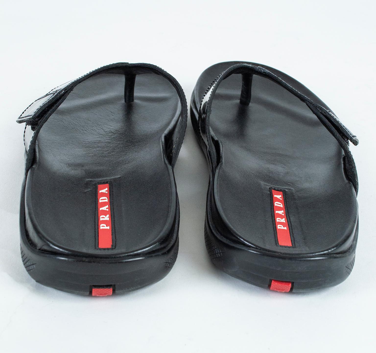 mens prada flip flops