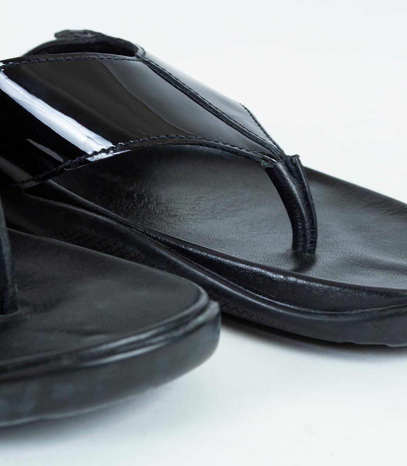 Men’s Prada Black Patent Leather Flip Flop Thong Sandals - 21st Century, US 11 1