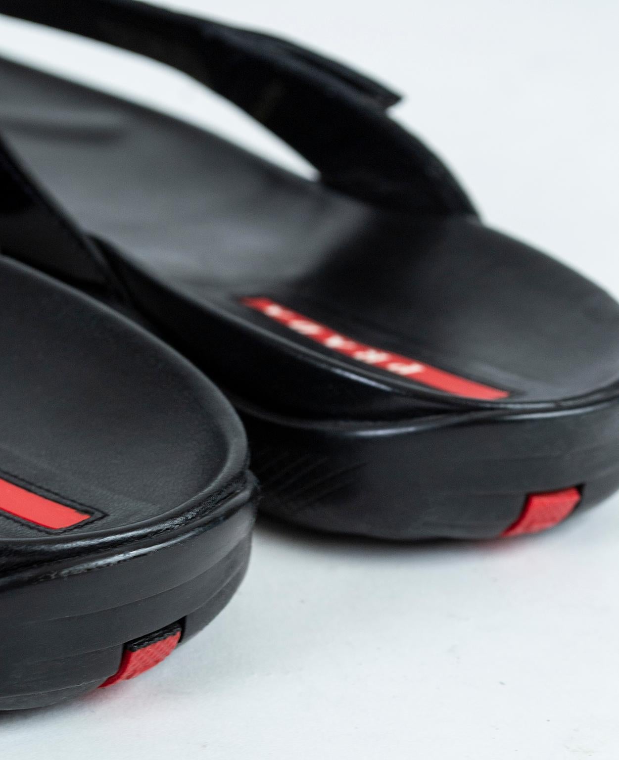 Men’s Prada Black Patent Leather Flip Flop Thong Sandals - 21st Century, US 11 2