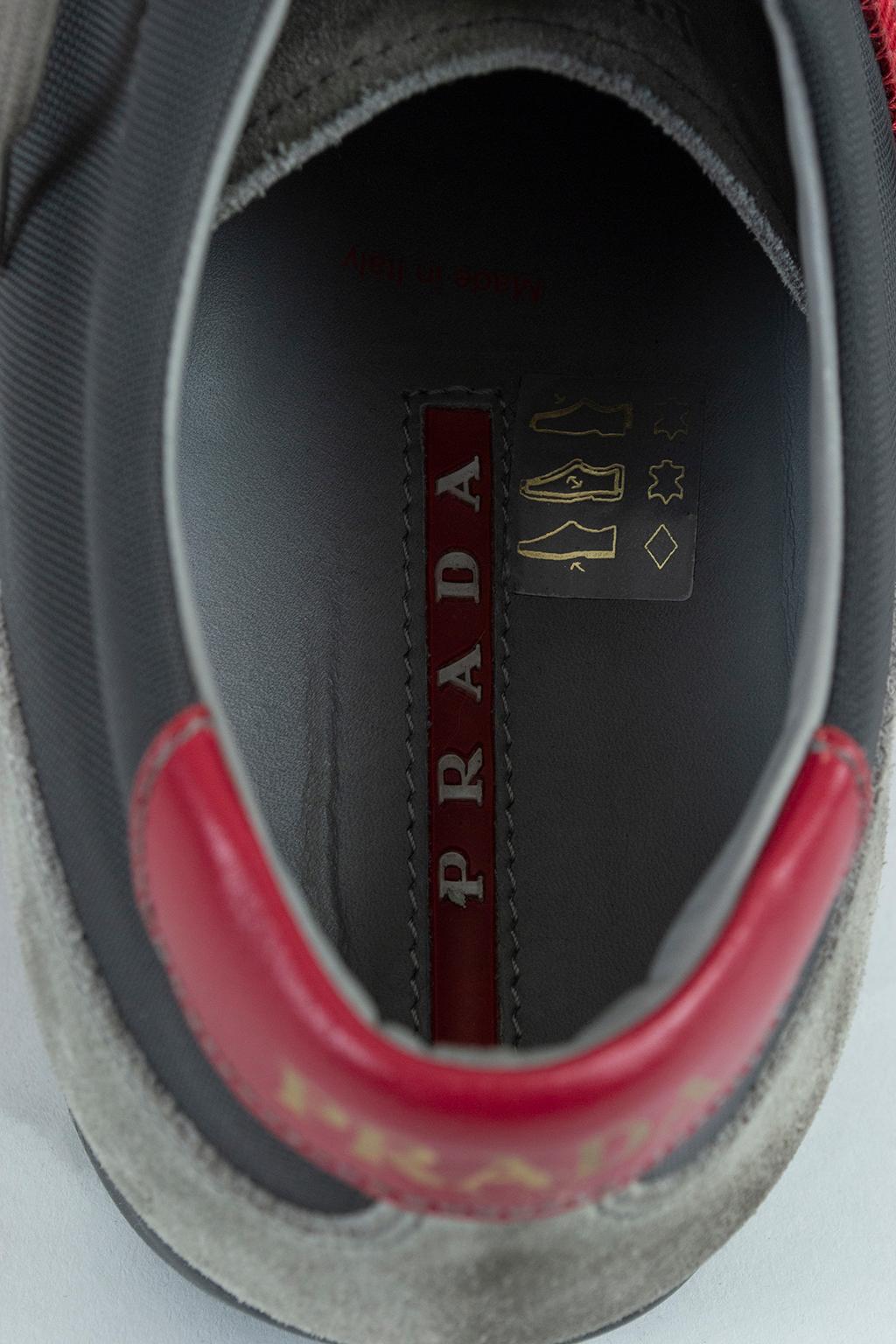 Men's Men’s Prada Gray and Red Suede Sneaker Bowling Shoe, 21st Century