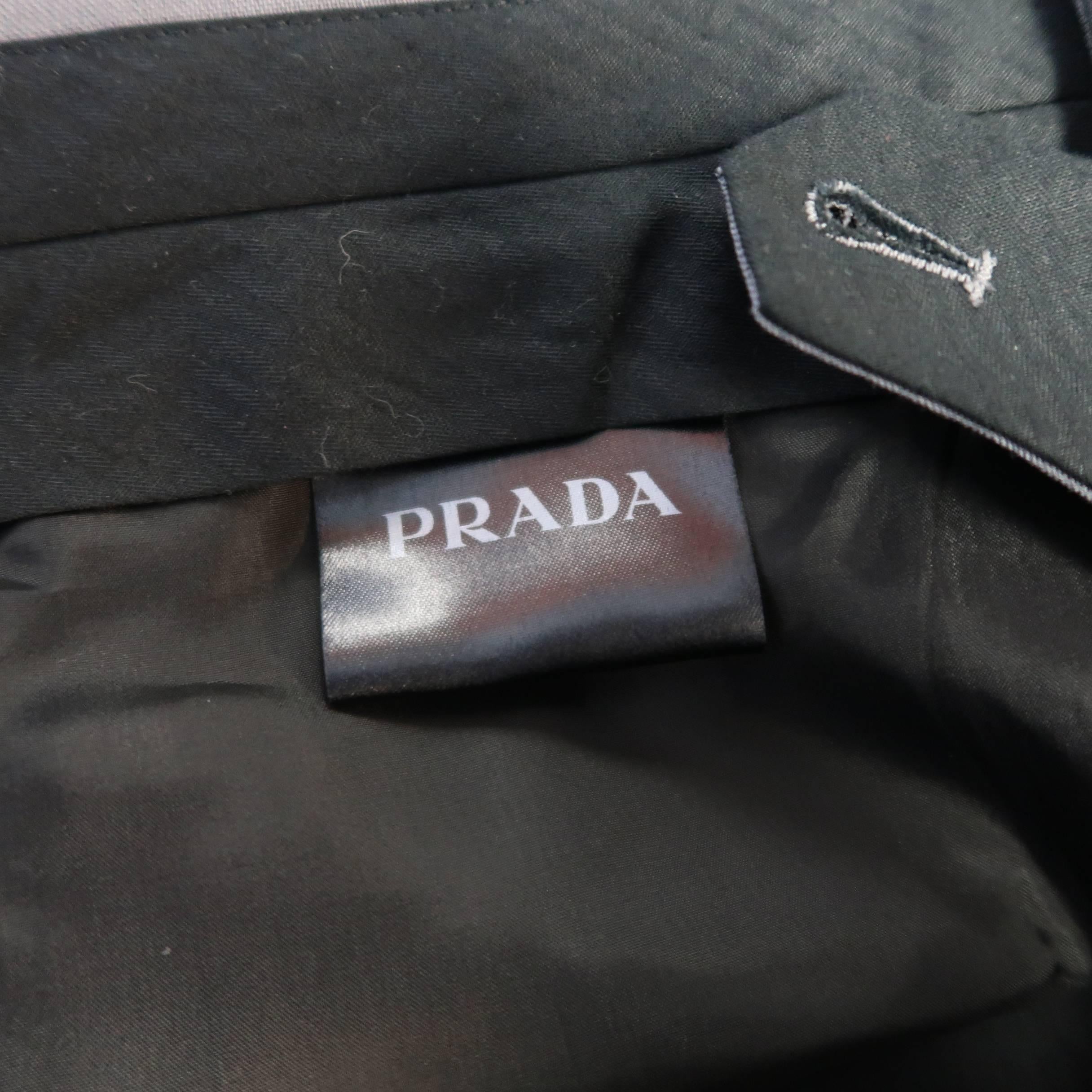 Gray Men's PRADA Size 30 Grey Solid Mohair / Wool Dress Pants