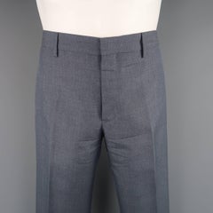 Men's PRADA Size 30 Steel Blue Gray Solid Mohair / Wool Dress Pants