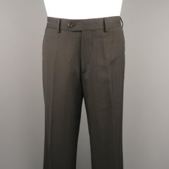 Men's PRADA Size 32 Black Striped Wool Dress Pants