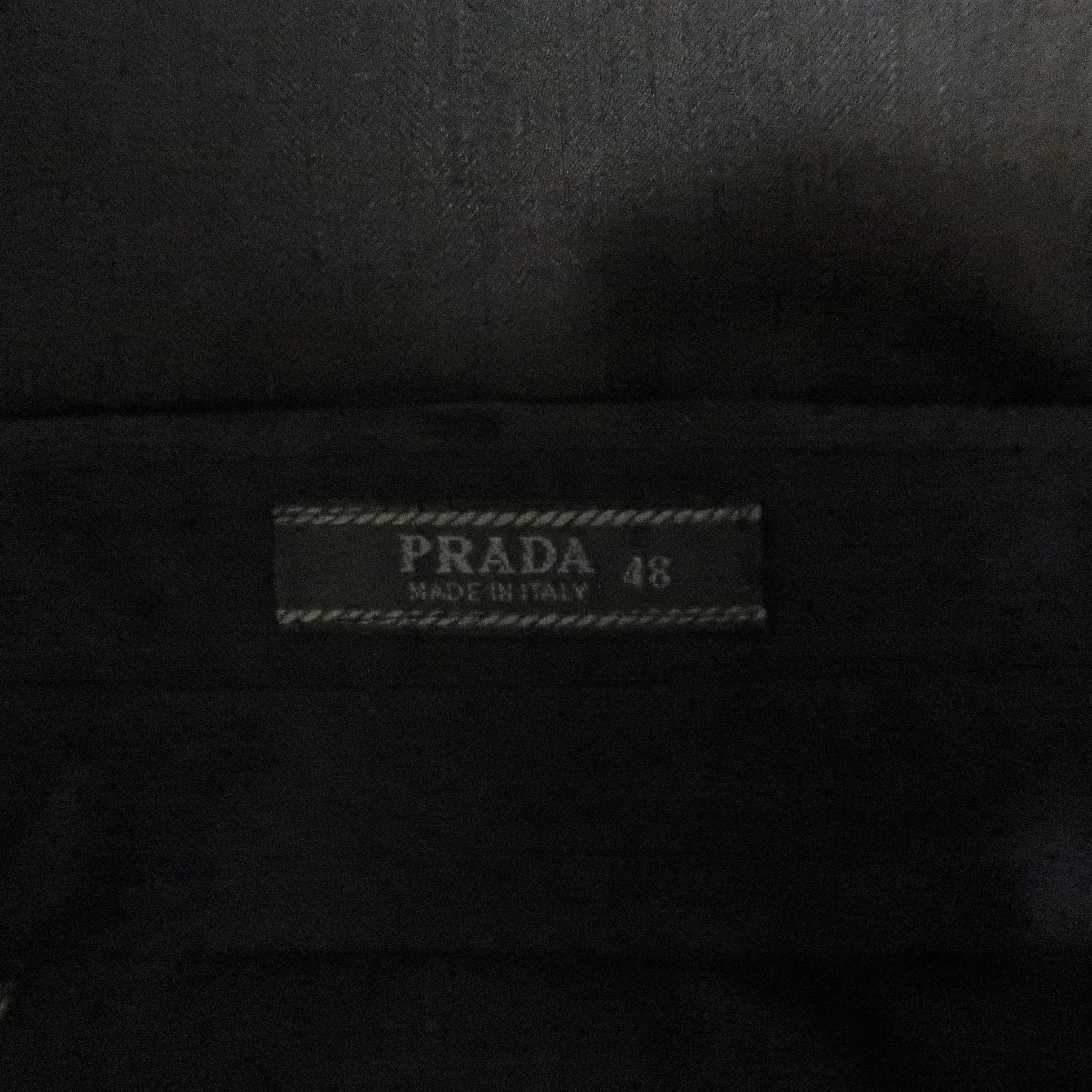 Men's PRADA Size 32 Black Striped Wool Dress Pants 2