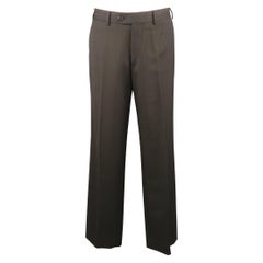 Vintage Men's PRADA Size 32 Black Striped Wool Dress Pants