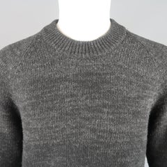 Herren PRADA Größe M Grau & Schwarz Heathered Ombre Wolle / Kaschmir Crew-Neck Pullover für Herren