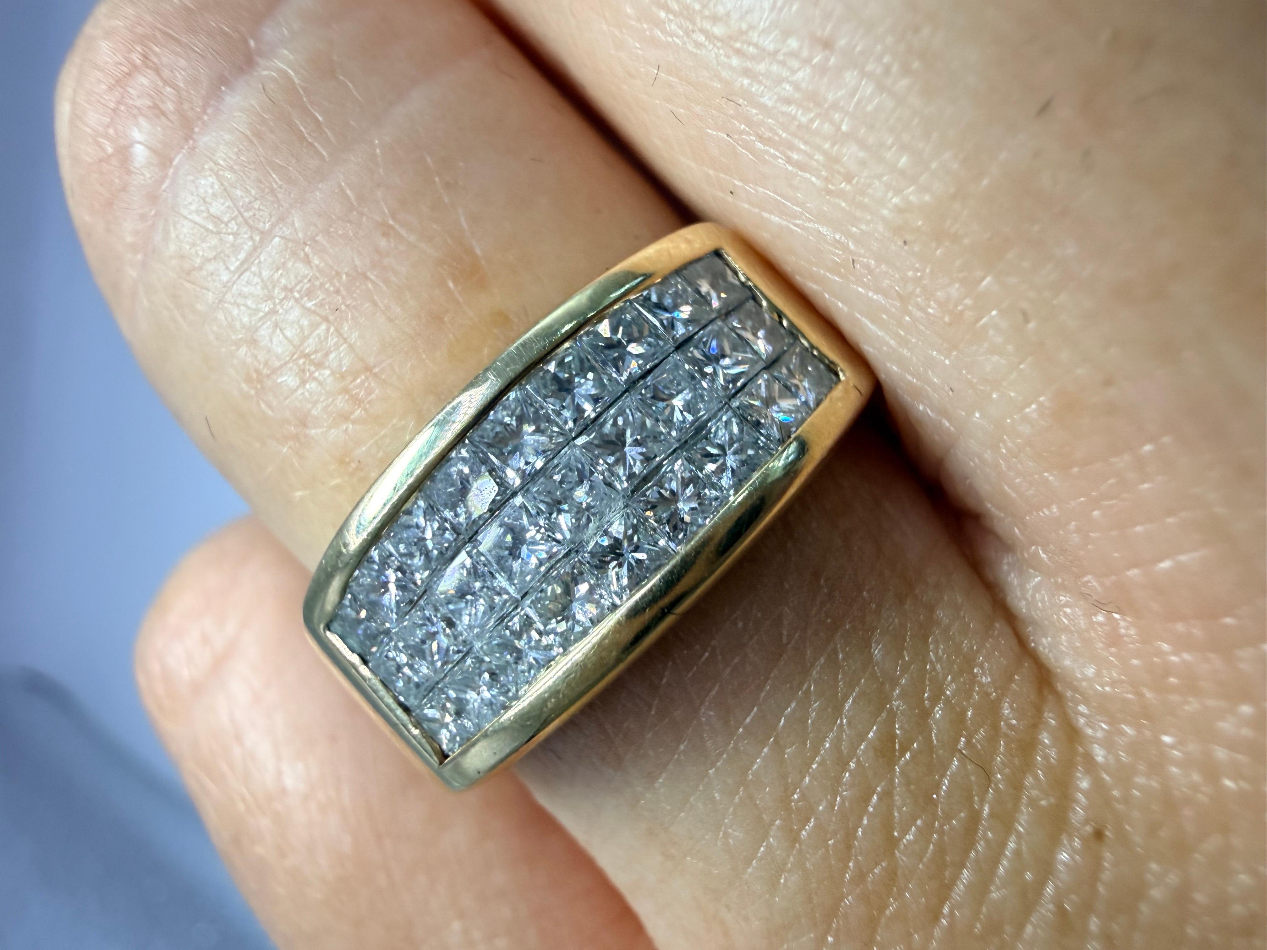 da uomo o donna Anello da uomo con diamante princess Anello da uomo in oro 14KT in vendita