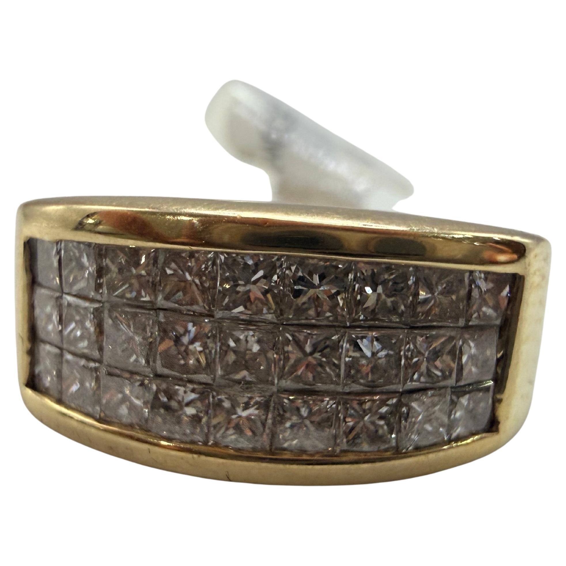 Anello da uomo con diamante princess Anello da uomo in oro 14KT